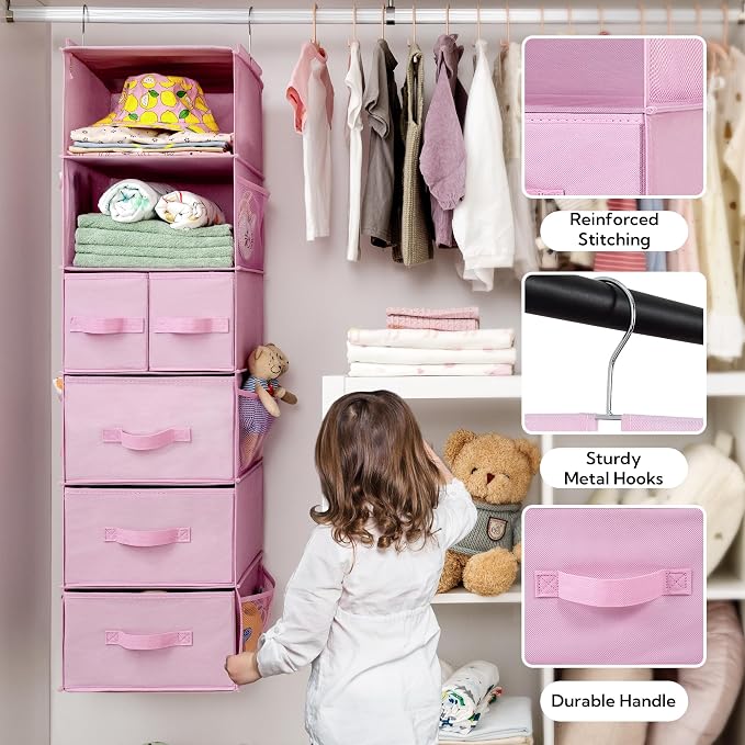 GRANNY SAYS Hanging Closet Organizer, 5 Drawers, 6 Shelves, 6 Pockets, 6 - Image 5