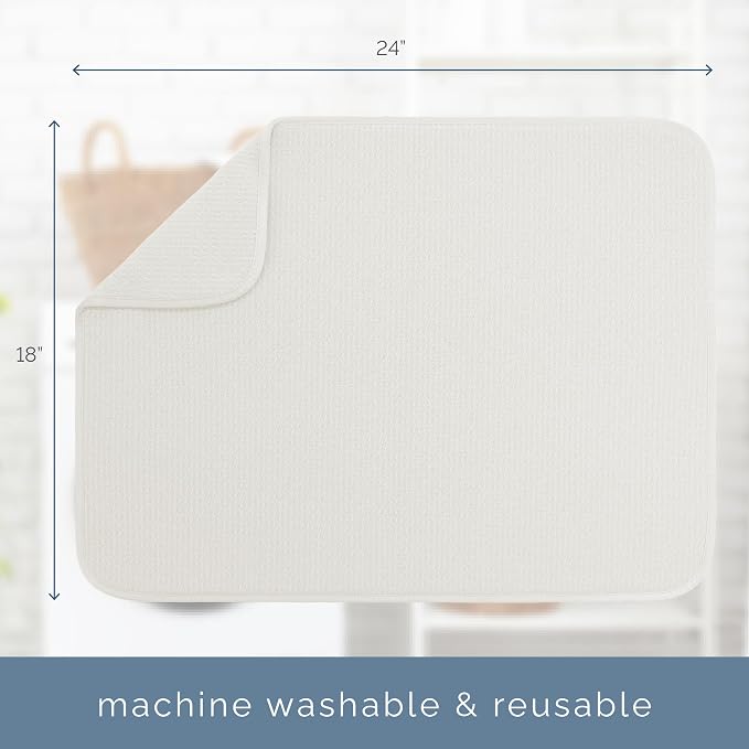 S&T INC. Dish Drying Mat, Cream | Absorbent Microfiber, Extra Large Kitchen - Image 6