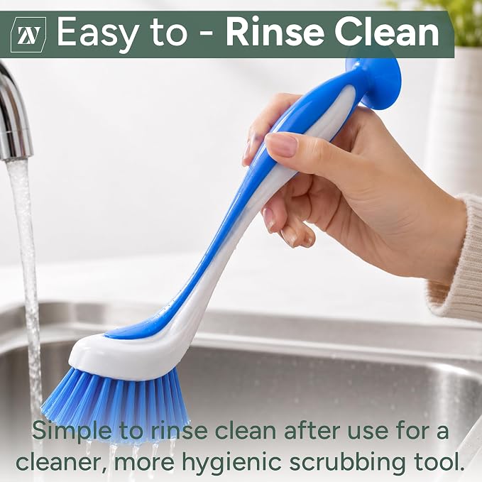 Zuvo Dish Brush Set of 3 with Suction Cup – Dish Scrubber & Cleaning Brush | - Image 7