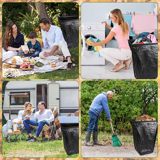 Trash Bag Holder Stand, Outdoor Garden Garbage Bag Holder Holds 30-45 Gallon - Image 4