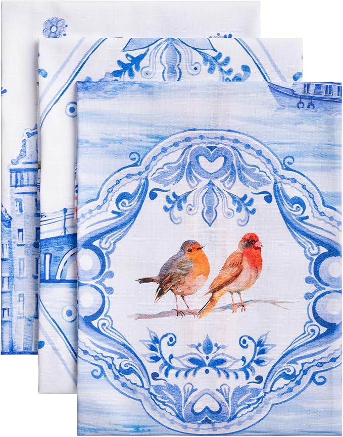 Maison d' Hermine Kitchen Towels Set of 3 Reusable 100% Cotton 27.50" x 20" by MaisondHermine