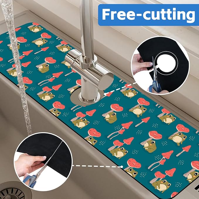 Cute Frog and Mushrooms Dish Drying Mat - Image 7