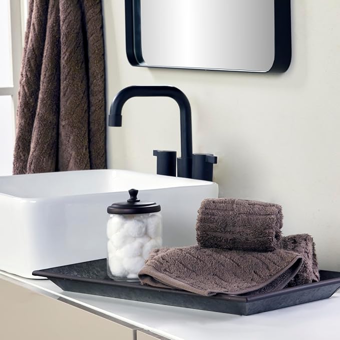 SKL Home CloudSoft Washcloth Set, 100% Cotton Luxury, Mink Brown | Premium - Image 3