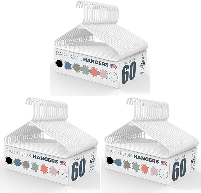 Plastic Hangers 150 Pack – Made in The USA – 6lb Capacity Standard Clothes by NeatiesHangers