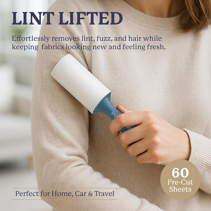 Farberware Fabric Shaver & Lint Roller Set, Portable | Sticky sheets lift pet - Image 3
