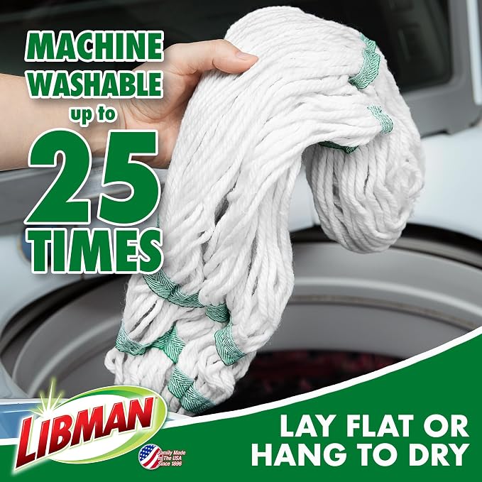 Libman Tornado Mop Refill, Cotton Twist Mop Head, Machine Washable, 3 Pack - Image 4