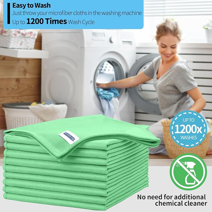 Microfiber Cleaning Cloth, 10 Pack Glasses Cleaning Cloth, Streak Free Lint - Image 5