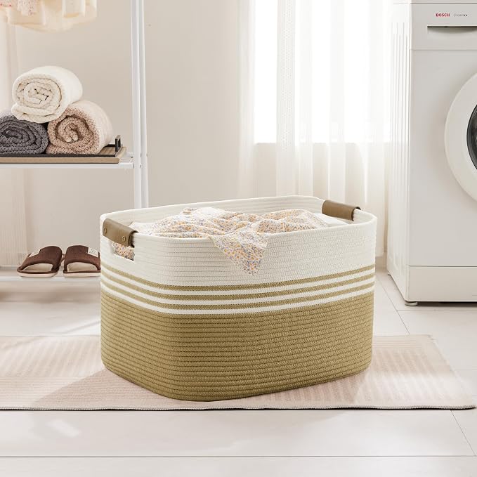 86L Large Woven Laundry Basket Hamper - Image 4