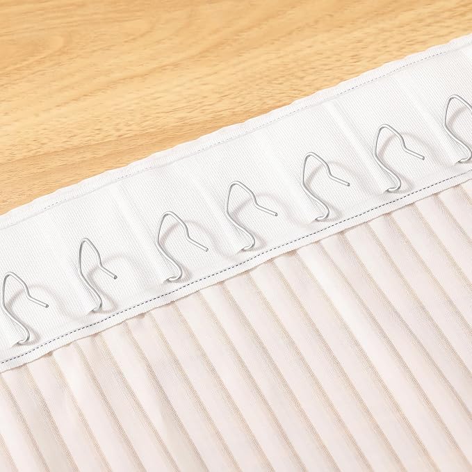 Outus 58 Pack Metal Curtain Hooks Pin-On Drapery 1.2x1, Matt Silver | Pinch - Image 7