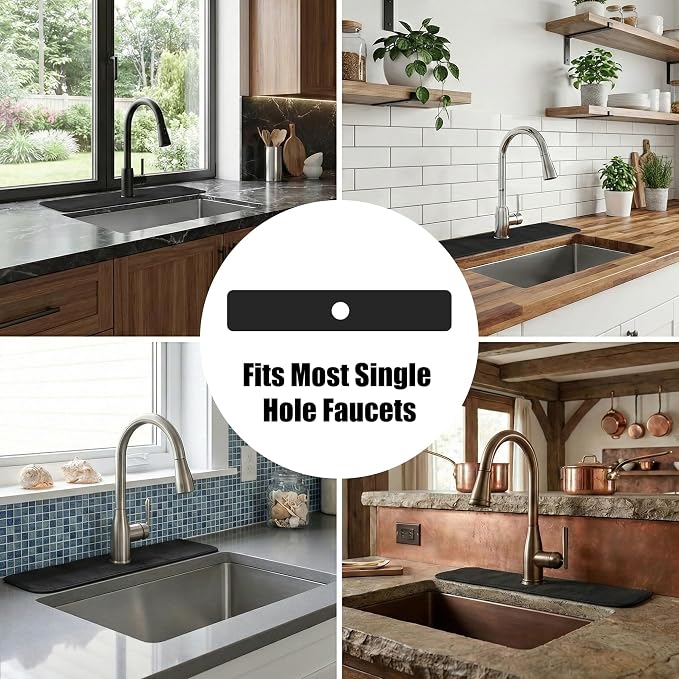Cuttable Kitchen Sink Faucet Mat: 30" Lx5.5 W Splash Guard - Image 5