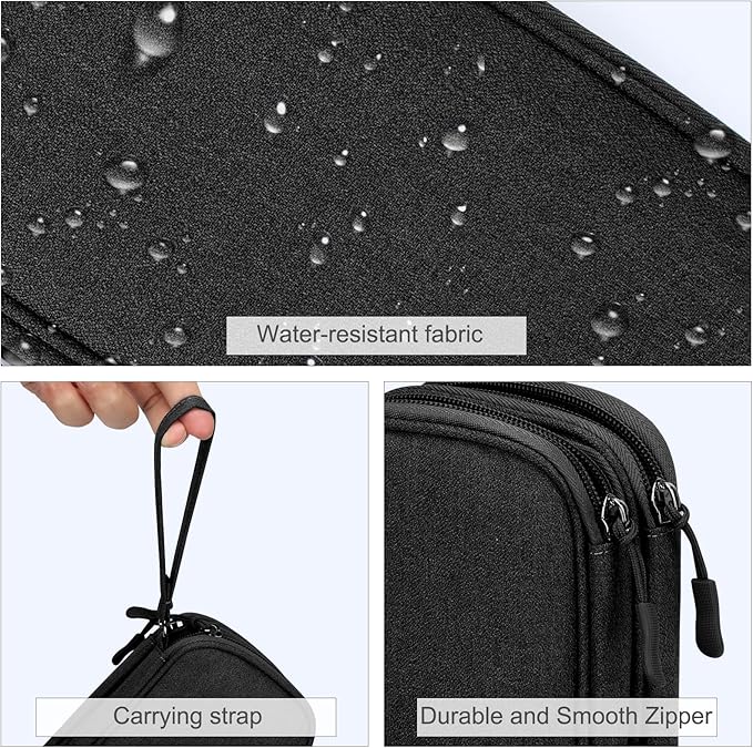 FYY Electronic Organizer, Travel Tech Pouch Bag, Cable Organizer Black | Wrist - Image 4