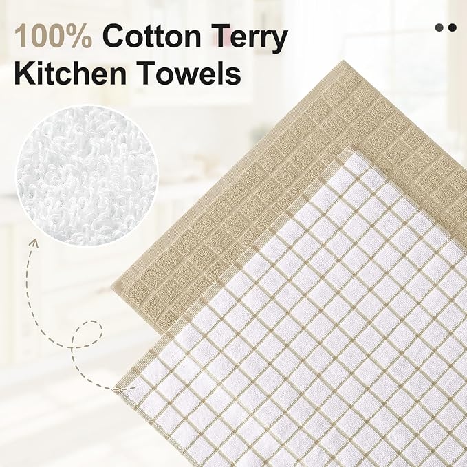 Homaxy Premium Cotton Kitchen Dish Cloths 12"x 12", 6 Pack - Image 3