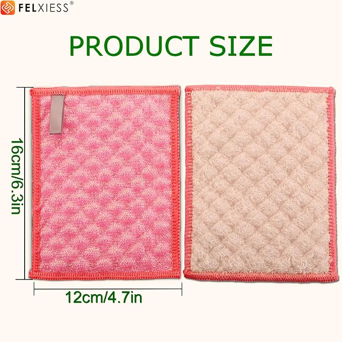 Pink Microfiber Scrubbing Pads, Non-Scratch - Image 7