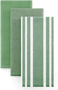 Homaxy Cotton 380 GSM Premium Kitchen Towels, 3 Pack, Grass Green by Homaxy