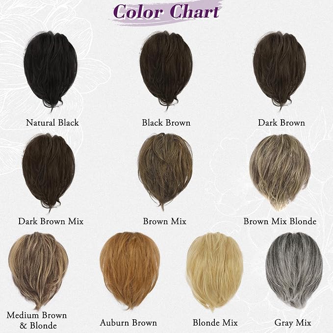 BARSDAR Claw Clip Short Human Hair Ponytail Extension with Bendable Metals - DIY Styles 8 Inch Real Human Hair Brown Mix Messy Bun Hairpieces for Women - Thick Natural Short Ponytail Daily