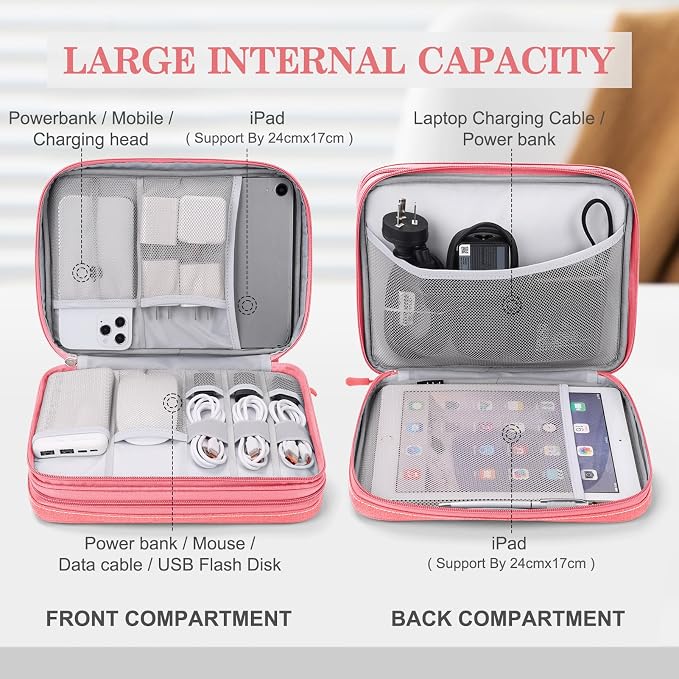 FYY Electronic Organizer, Travel Tech Pouch Bag, Extra Large, Waterproof - Image 3