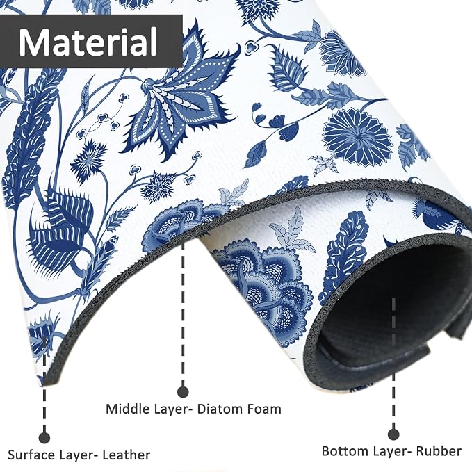 15" X 5.5" Kitchen Sink Splash Guard Faucet Mat Floral Super Absorbent Fast - Image 4