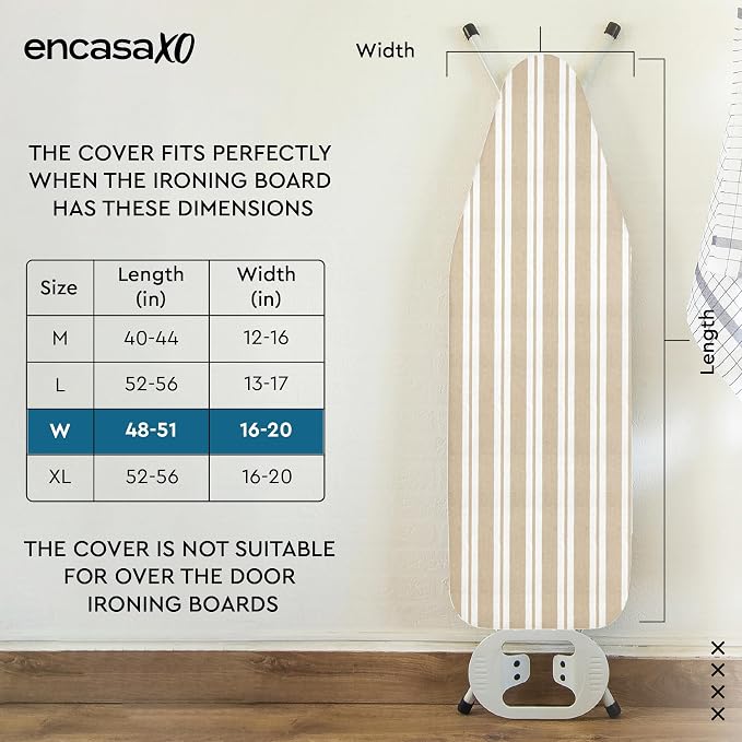 Encasa XO Ironing Board Cover and Pad, Thick Felt 49"x18" - Image 2