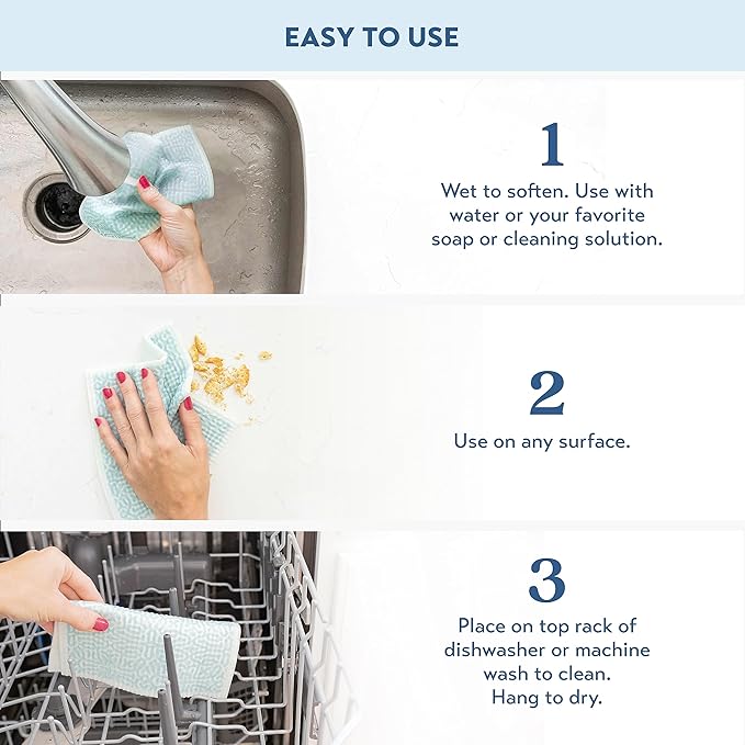 ELYN Swedish Dishcloths, Reusable & Washable Sponge Cloths, Absorbent Cleaning - Image 4