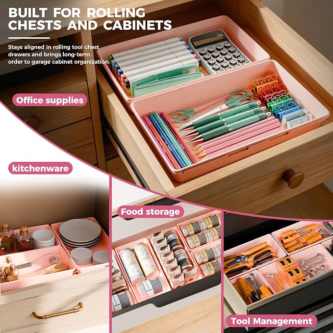 Pink Drawer Organizer Trays - Image 4