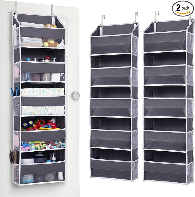 ULG 2 Pack 5-tier Over the Door Organizer Dark Gray by ULG