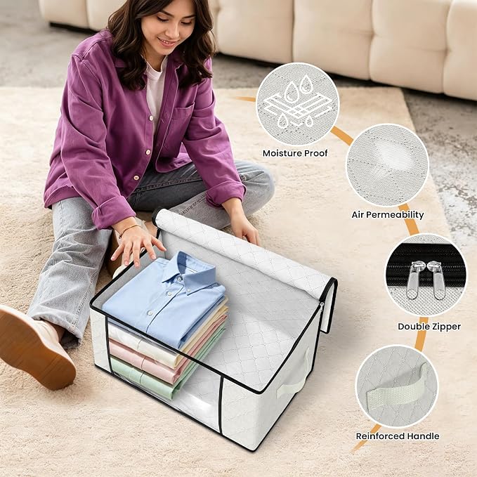 35L Closet Organizers, Foldable Under Bed Storage Containers | Storage Bags - Image 6