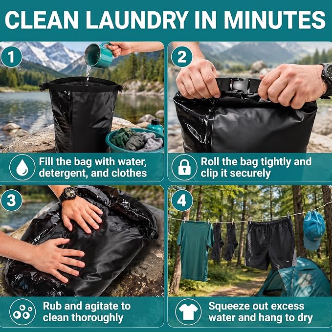 Travel Washing Machine & Retractable Clothesline - Image 5