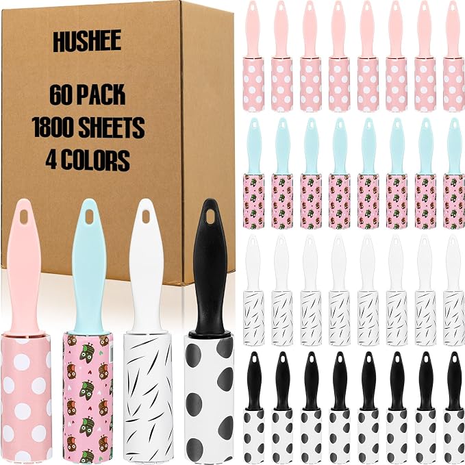 Hushee 60 Pcs Mini Lint Roller Bulk by Hushee