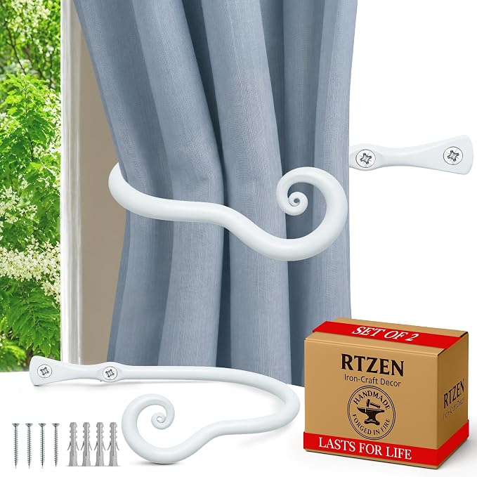 RTZEN Metal Curtain Tiebacks, Drapery Holders by RTZEN