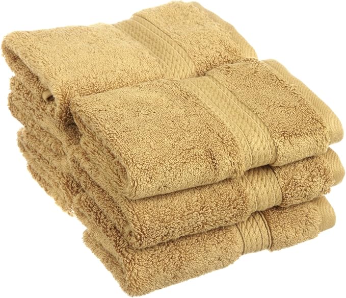 Superior Egyptian Cotton Plush & Absorbent, Face Towel Set of 6, Toast | Quick by SUPERIOR