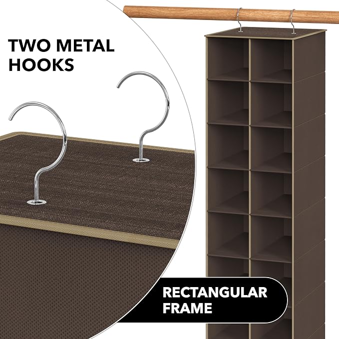 Simple Houseware 20 Section Shelves Hanging Shoes Organizer, 10 Tier, Holds Up - Image 6