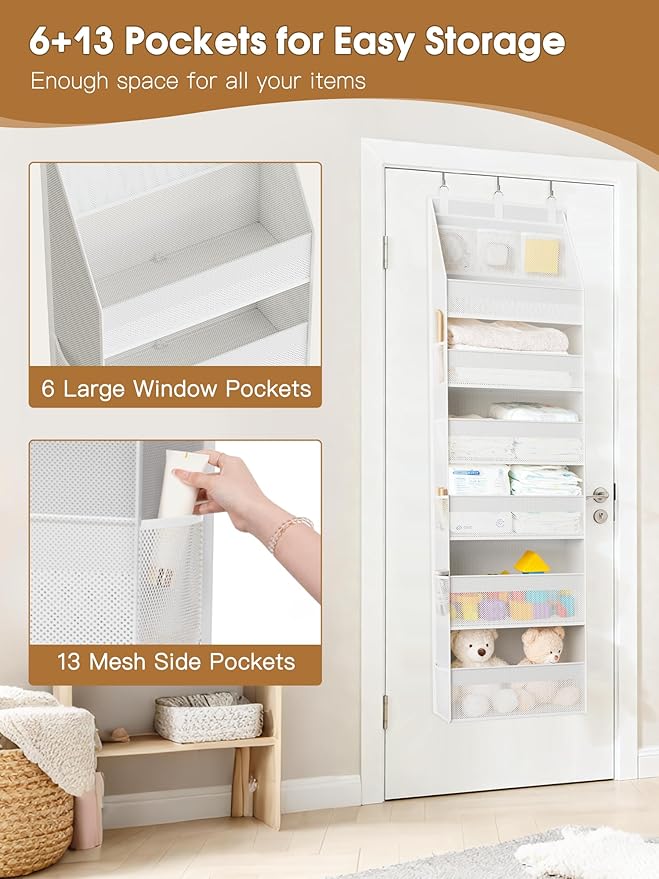 Over the Door Organizer, Heavy-Duty 6-Shelf Hanging Storage - Image 5