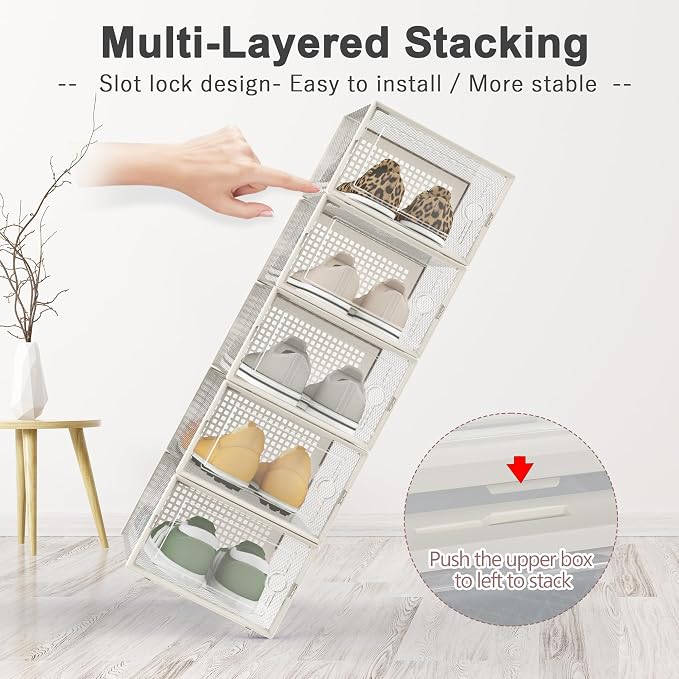 Kuject 12 Pack Large Shoe Boxes - Image 4