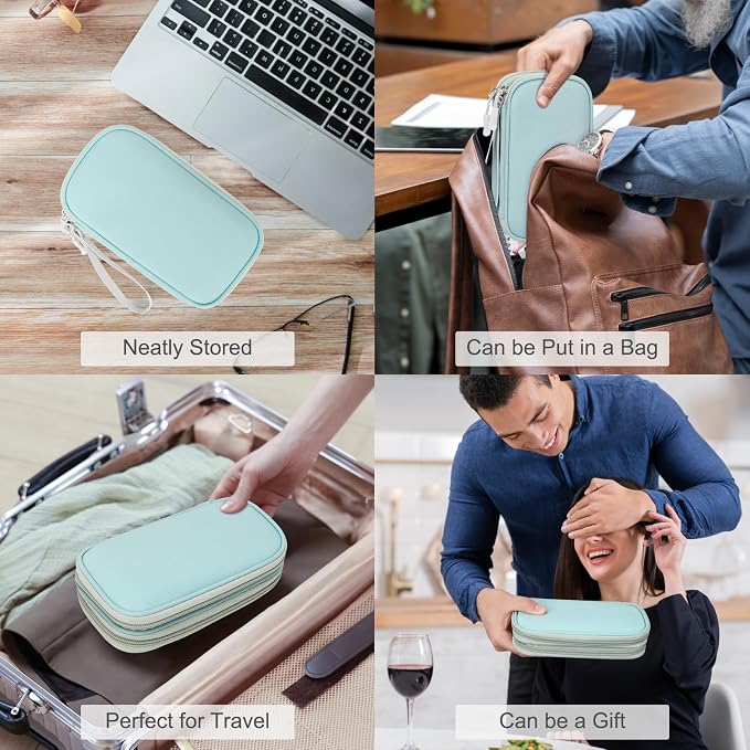 FYY Electronic Organizer, Travel Tech Pouch Bag, Cable Organizer Mint Green | - Image 7