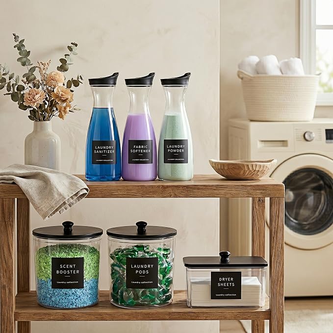 Laundry Room Organization Set, 3 Laundry Containers, 3 detergent dispenser - Image 2
