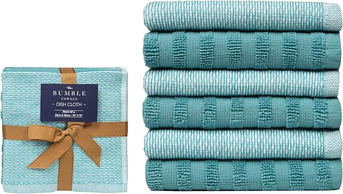 Bumble Premium Dish Cloths 13"x13" | 100% Natural Ring Spun Cotton | 400 GSM | - Image 2