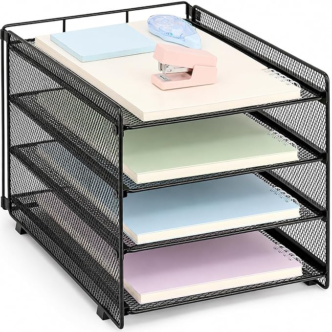 OPNICE Desk Organizer, 4-Tier Paper Organizer Letter Tray, Office Desk by OPNICE