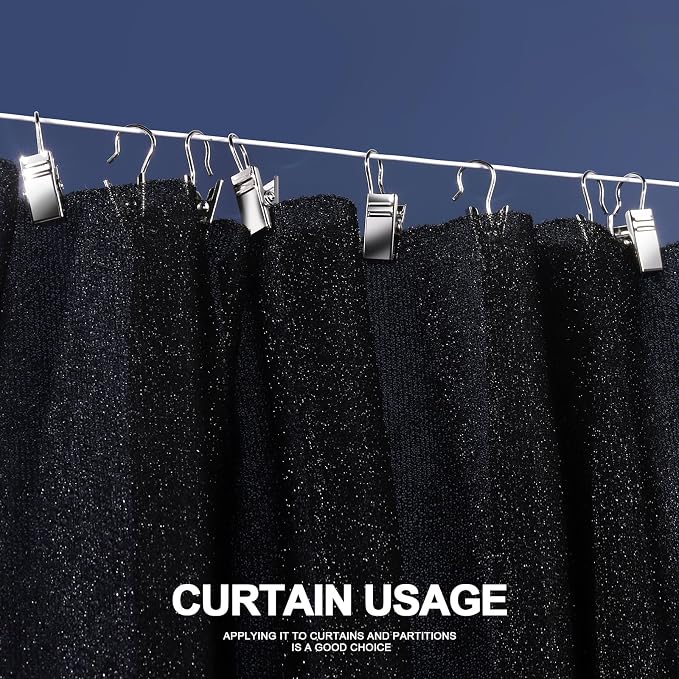 Teenitor 100 PCS Small Curtain Hooks Curtain Clips Bag Clips, Stainless Steel - Image 5