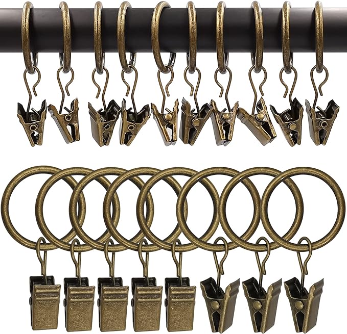 100 Pack Metal Curtain Rings by AMZSEVEN