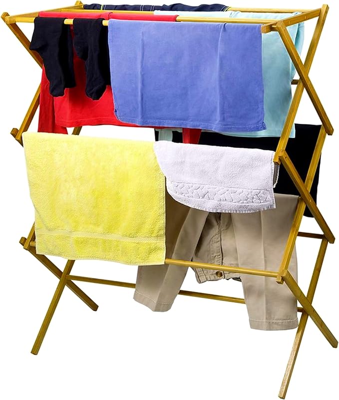 HOME IT Wooden Clothes Drying Rack - Image 5
