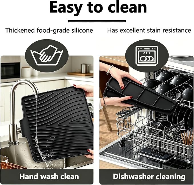 Silicone Dish Drying Mat, 19.7"*17" Dish Drying Pad, Kitchen Accessories - Image 7