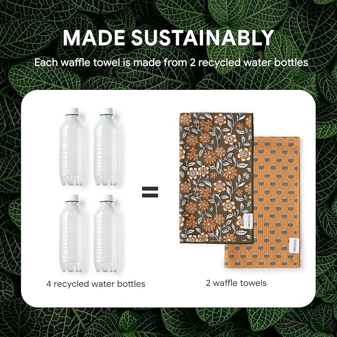 RECYCO Waffle Kitchen Towel Set of 2 - Image 5