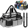 Cleaning Caddy Bag, Cleaning Supplies Organizer for Housekeepers, Housekeeping Caddy with Handle and Detachable Padded Cushion, Gray
