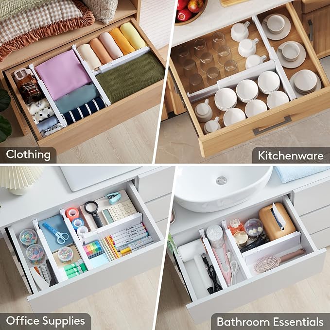 Lifewit 6 Pack Drawer Dividers for Clothes, 10.9-16" Adjustable Drawer - Image 8