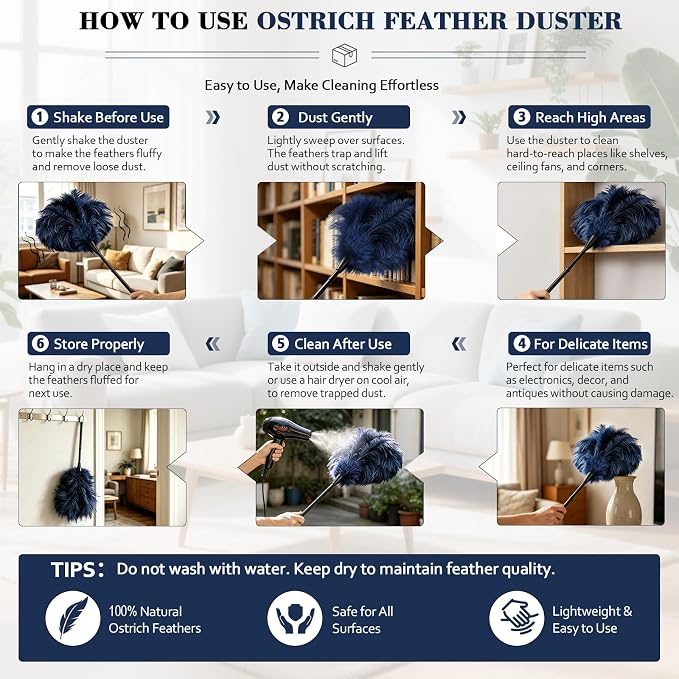 20 Inch Ostrich Feather Duster - Image 3