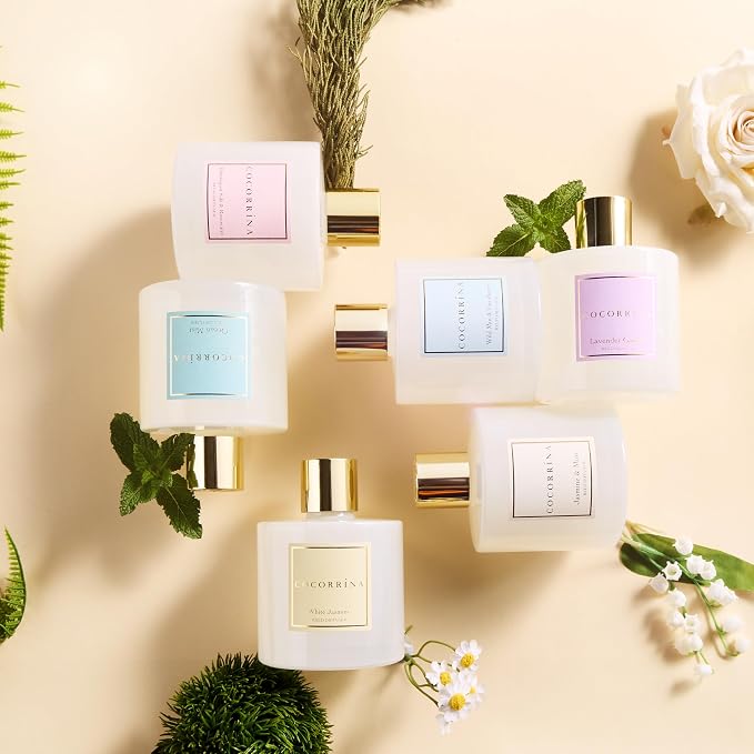 Reed Diffuser - Jasmine & Mint 6.7 Fl.oz Reed Diffuser Set - Image 6