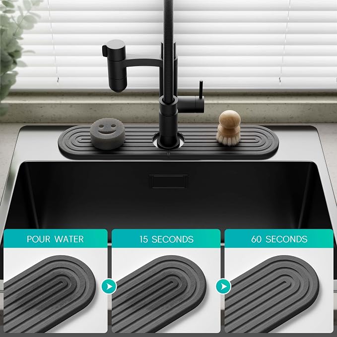Stone Faucet Mat for Kitchen Sink – Diatomite Fast-Drying Stone Tray, Faucet - Image 3