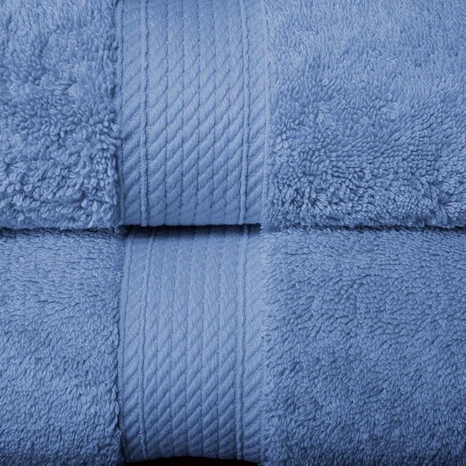 SUPERIOR Egyptian Cotton Ultra Plush & Absorbent, 10 Piece Set, Denim Blue | - Image 4