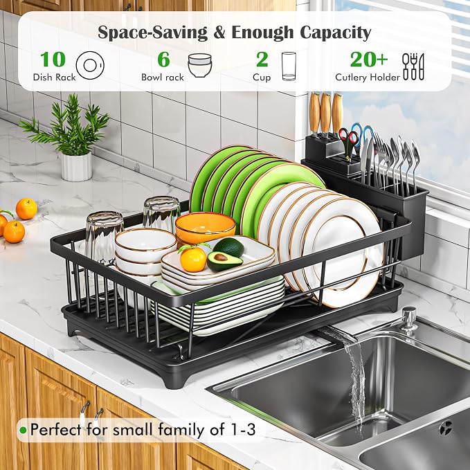 Kmiectse Dish Drying Rack for Small Kitchen Counter - Image 3