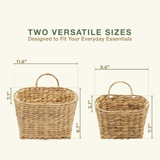 84ECO Set of 2 Wicker Hanging Baskets - Image 7